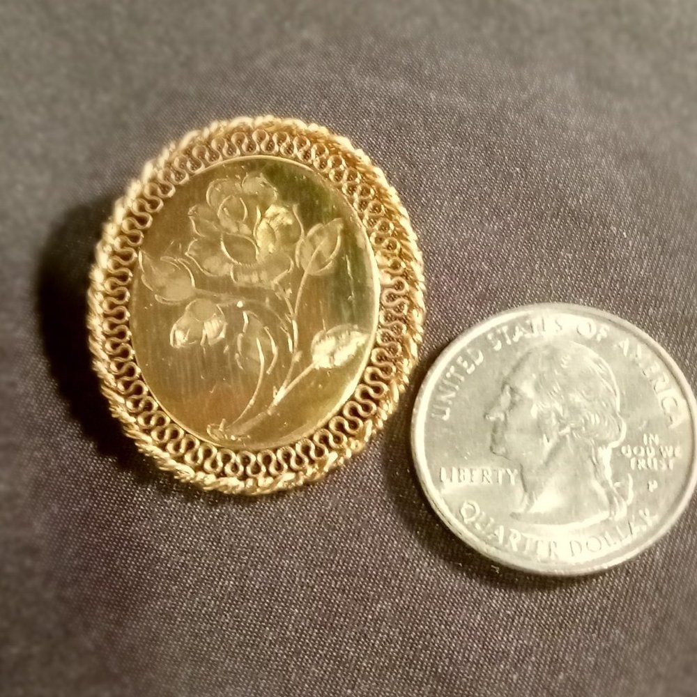 VINTAGE 12K GOLD FILLED SIGNED WINARD ROSE BROOCH